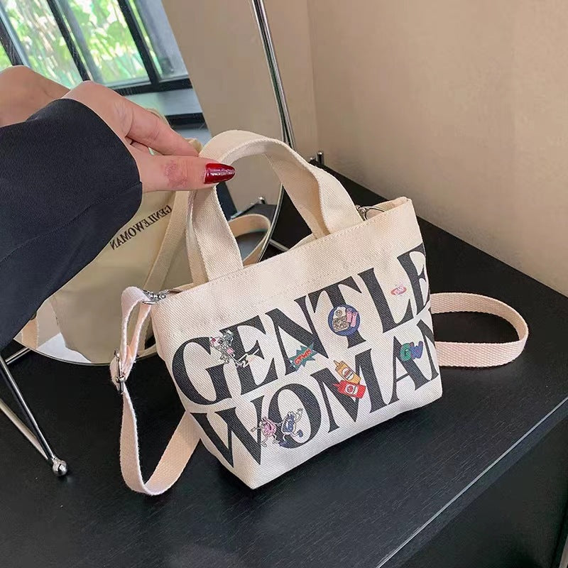 Women's Printed Canvas Fashion Portable Mini Female Women's Shoulder Bag