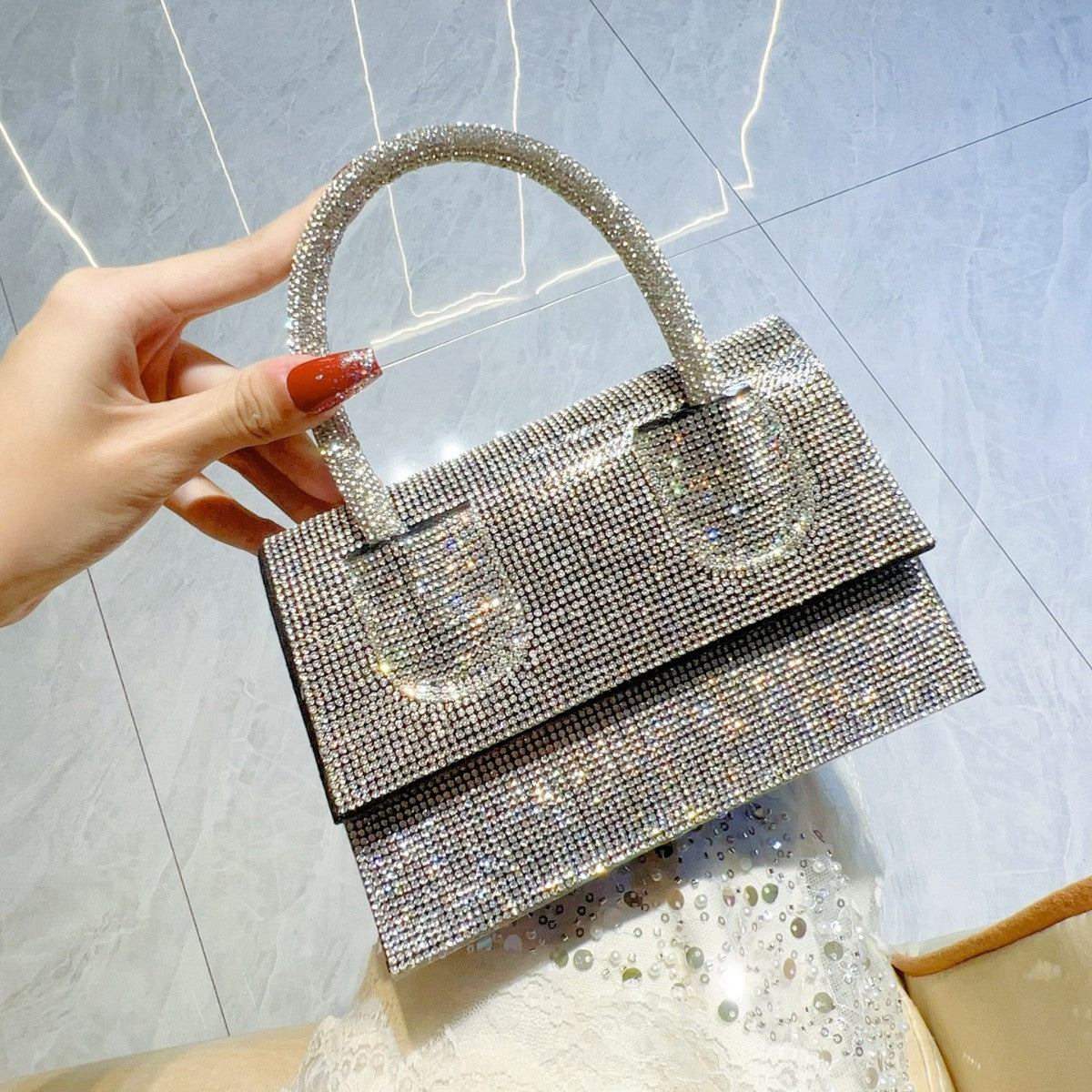 Full Diamond Sier Fashion Banquet Birthday Evening Bags
