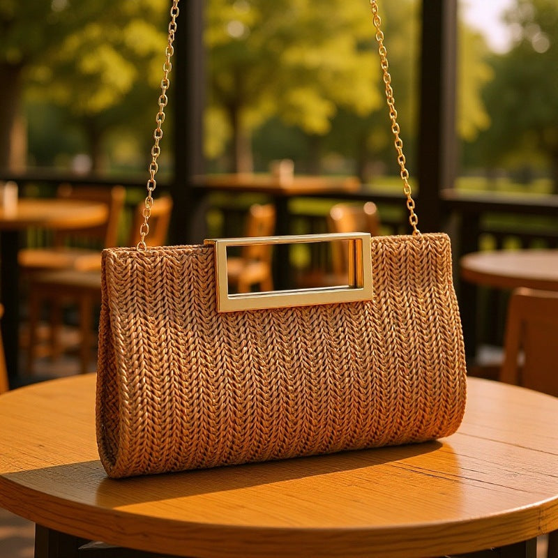 Women's Woven Clutch Straw Fashion Simple Large Bags