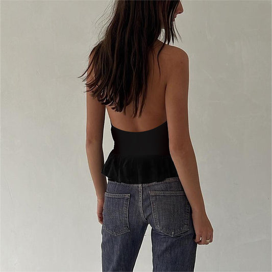 Women's Sexy Hot Nail Deep Halter Style Tops
