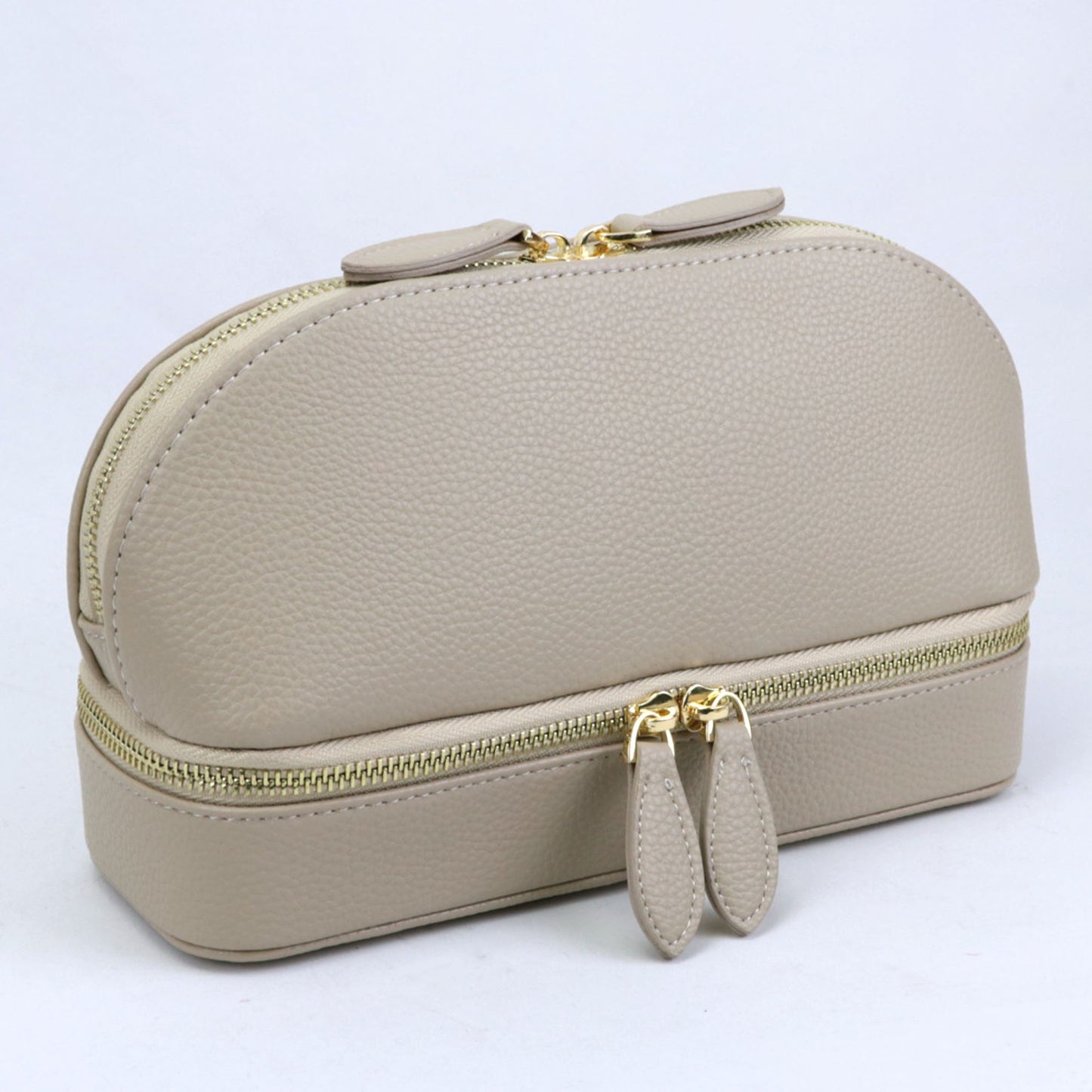 Solid Color Leather Fashion Shell Shape Multifunctional Cosmetic Bags
