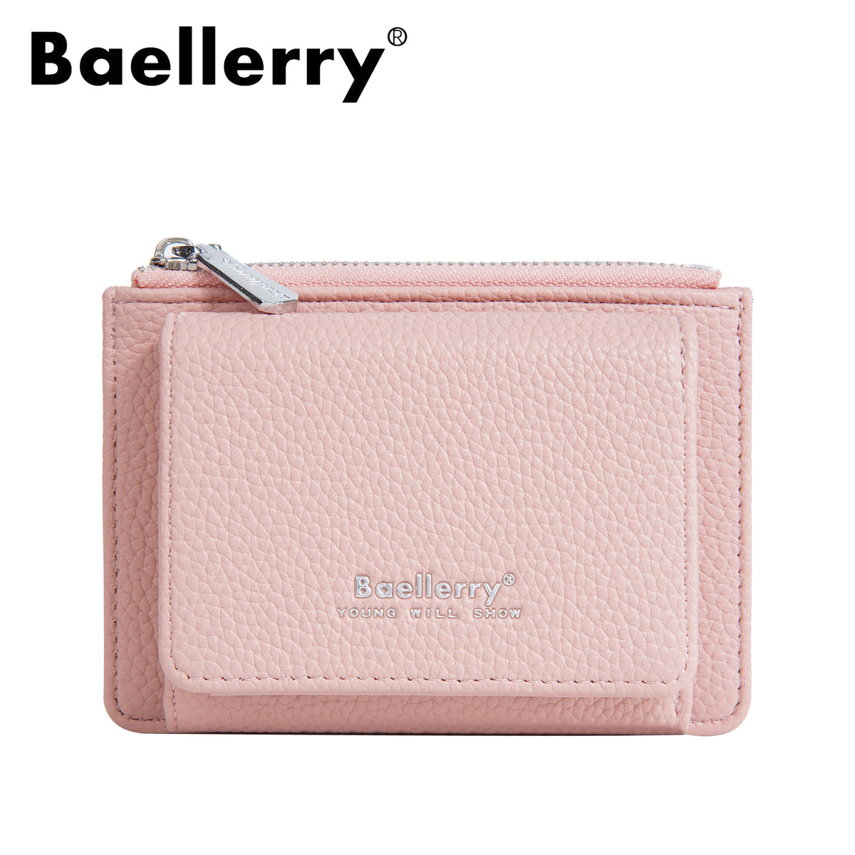 Women's High-grade Lychee Pattern Zipper Niche Tri Card Holder