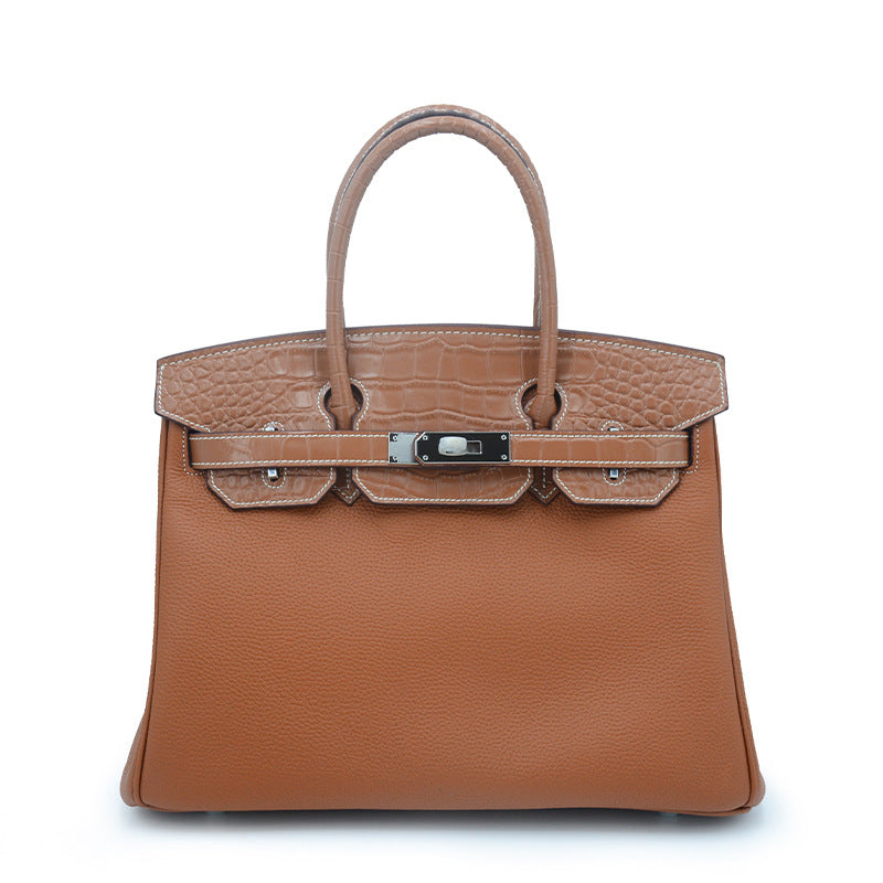 Luxury Crocodile Leather Horn French Stick Handmade Wax Line Bags