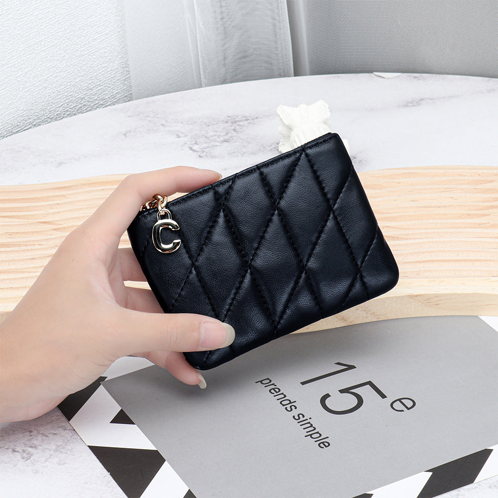 Women's Fashion Thin Section Zipper Leather Embroidered Ladies Wallet