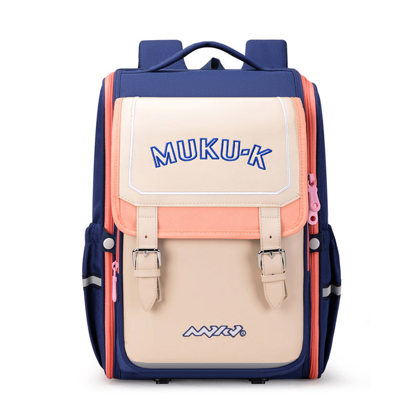 Children's Simple Style Contrast Color Boys Elementary School Students' Schoolbags