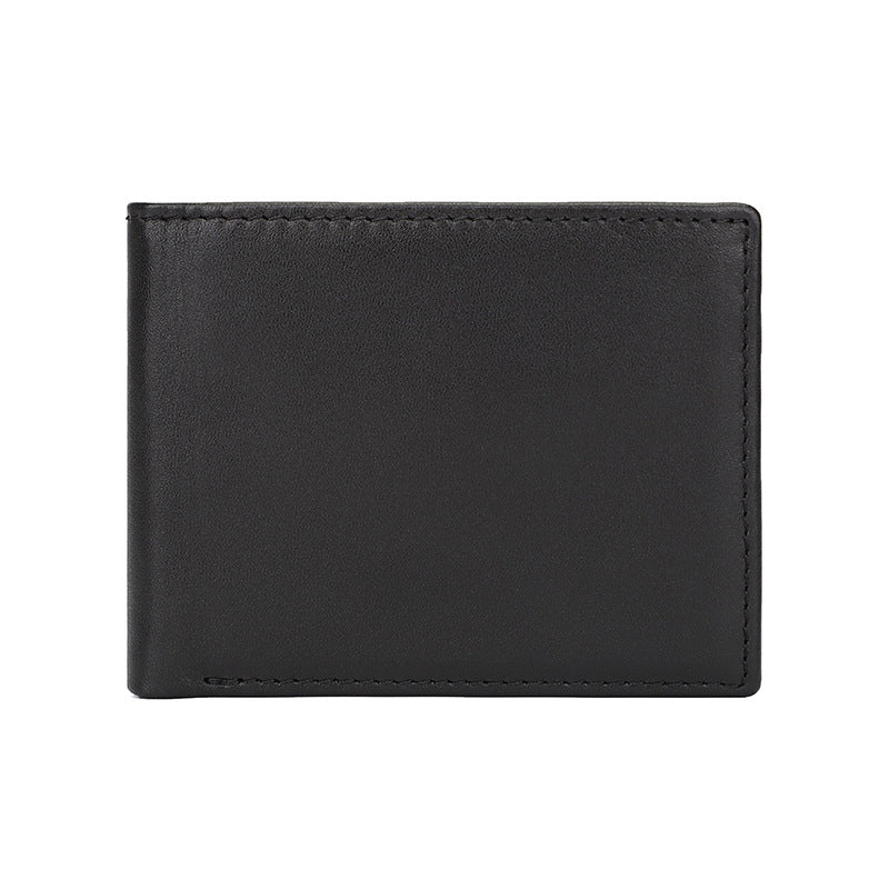 Men's Selected Crazy Horse Leather Short Retro Multiple Slots Men's Wallets