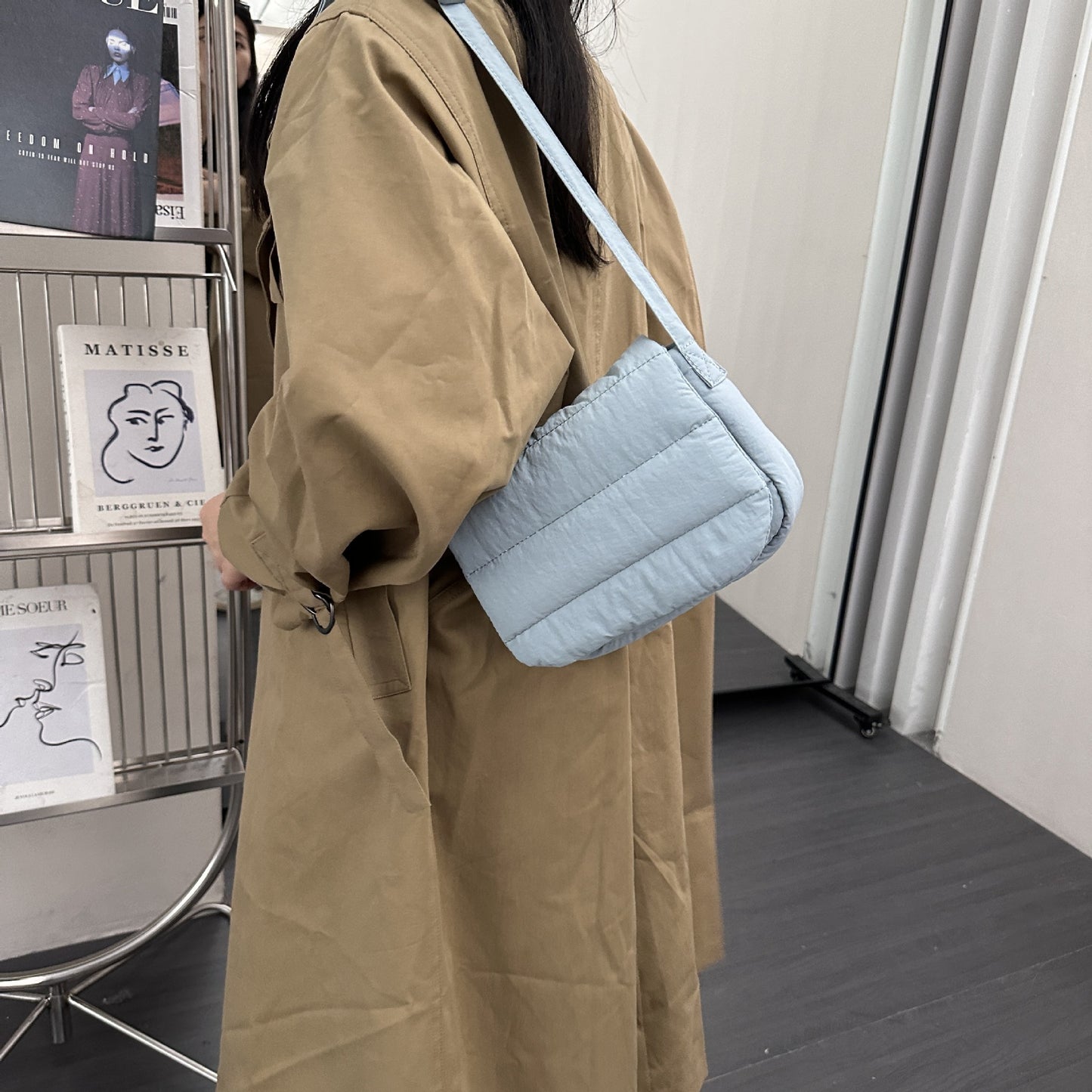 Commuter Minimalist Area Polyester Flap Quilted Crossbody Bags