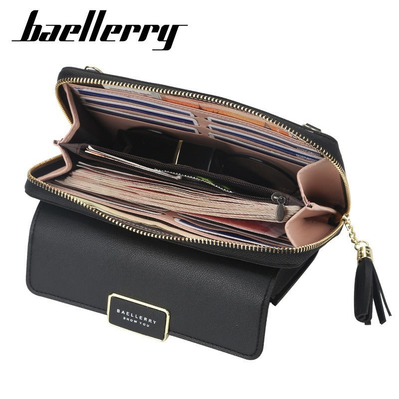 Women's Korean Zip Tassel Long For Women's Shoulder Bag