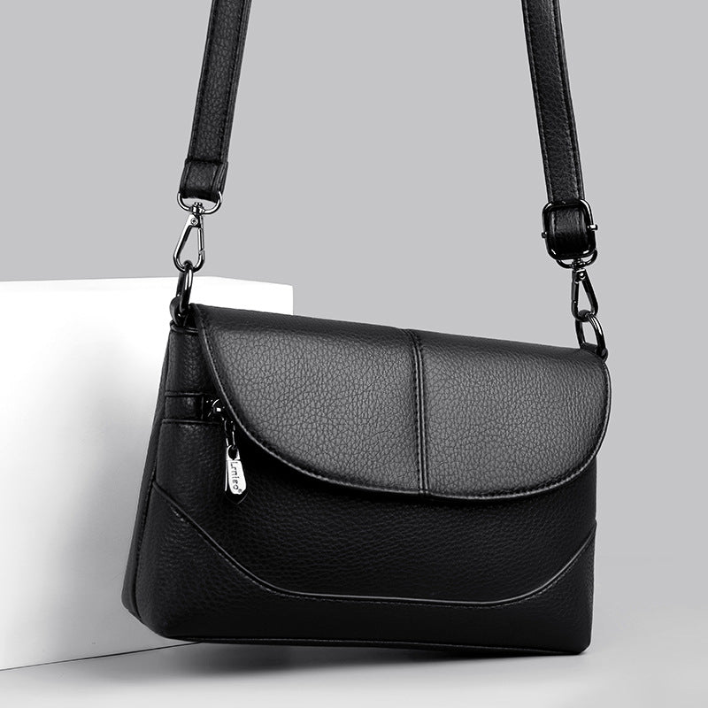 Women's Fashion Mother Texture Soft Leather Graceful Crossbody Bags