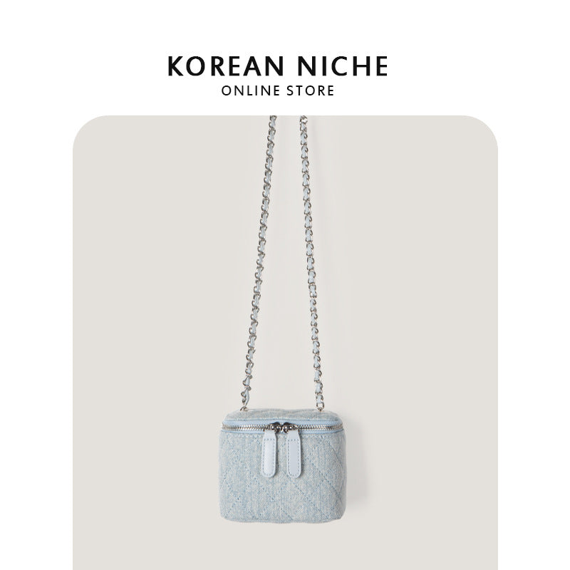 Women's Embroidery Thread Denim Chain Simple Crossbody Bags