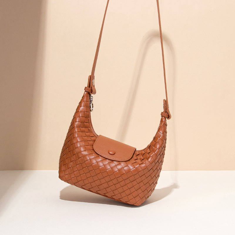 Women's Dragon Inlaid Woven Portable Selenodont Dumpling Armpit Bags