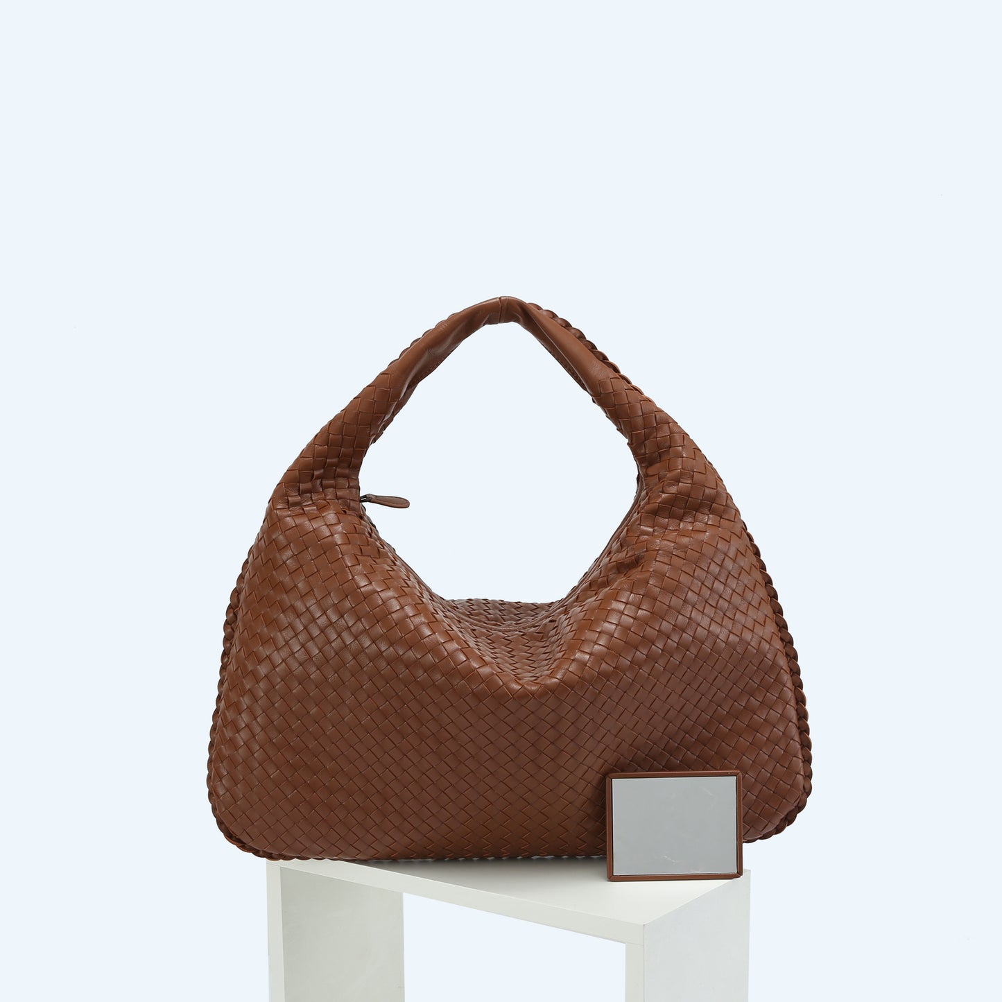 Women's Handmade Sheepskin Woven Fashion Leather Pillow Crossbody Bags