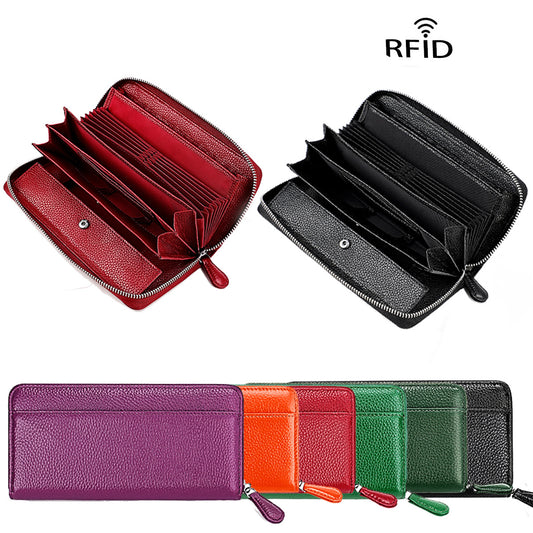 Women's & Men's & Genuine Leather Multiple Slots Organ Card Holder