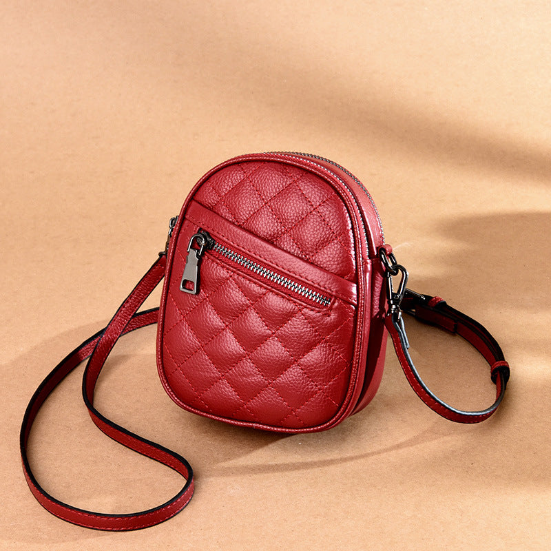 Women's Glamorous Leather Simple Mini Cowhide Crossbody Bags