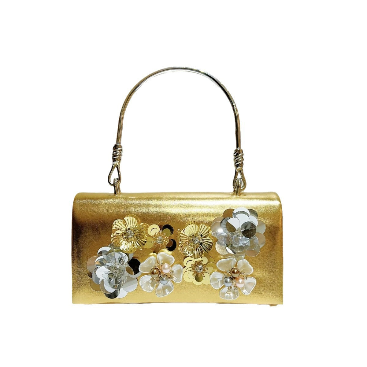 Classic Style Fashion Sequined Flower Banquet Bucket Bags