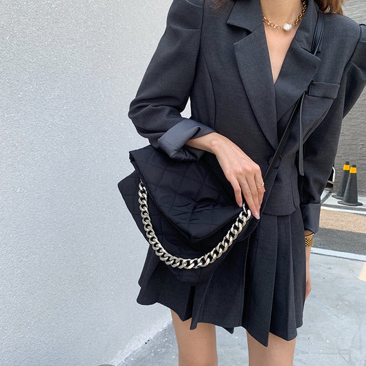 Women's Autumn Waterproof Oxford Cloth Rhombus Thick Shoulder Bags