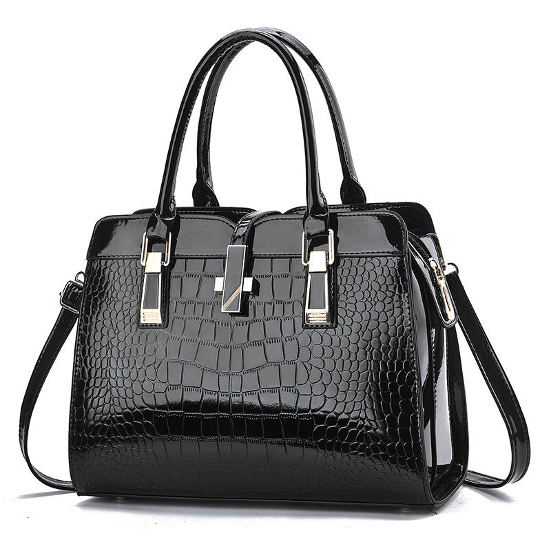 Fashion Shining Leather Large Capacity Crocodile Shoulder Bags