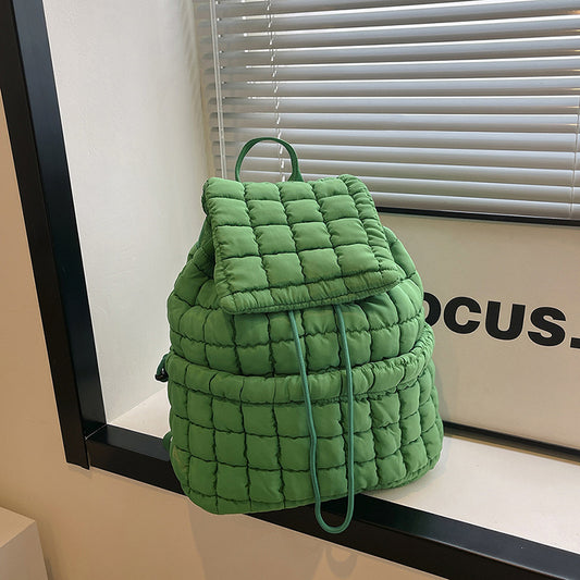 Women's Commuter Large Capacity Lightweight Fluffy Plaid Backpacks