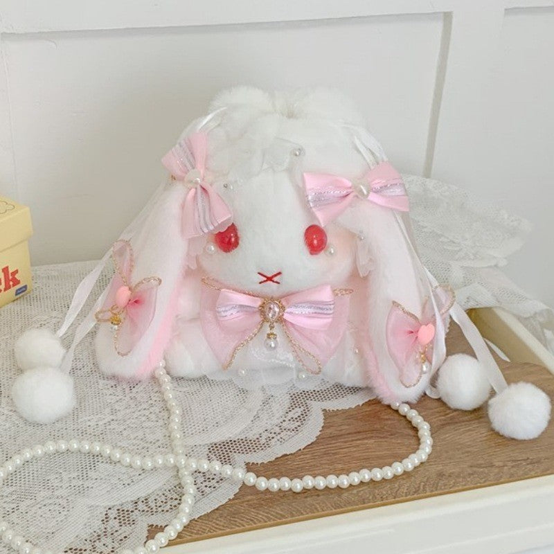 Series Doll Rabbit Pattern Handmade Bow Women's Messenger Bag