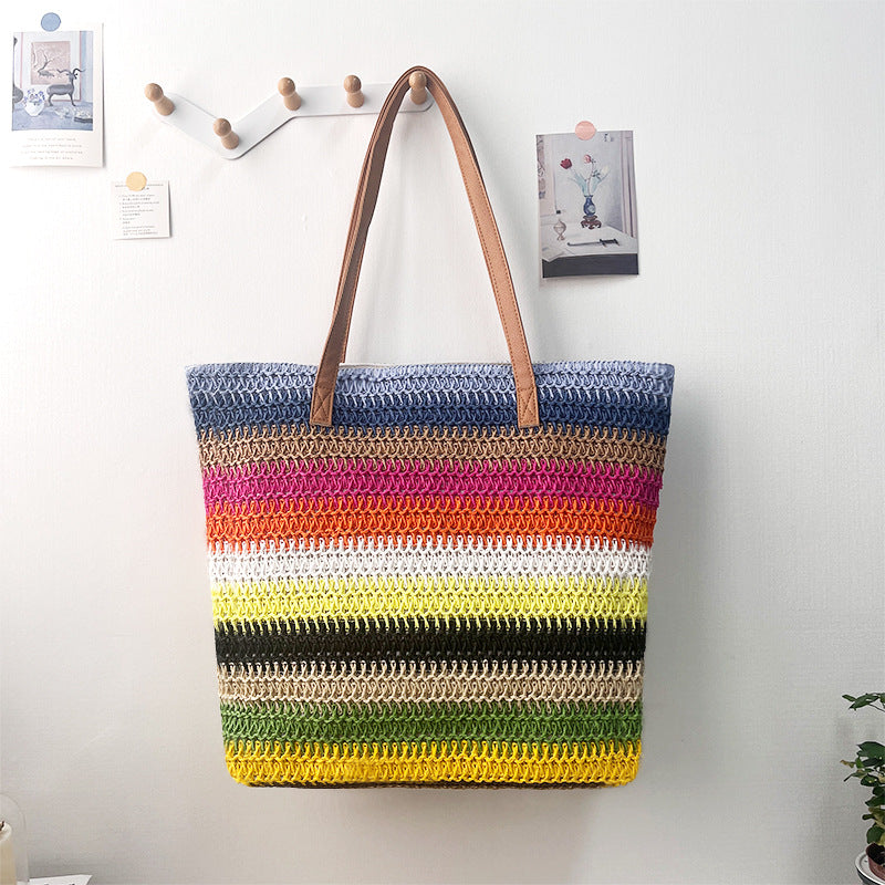 Women's Environmental Protection Raffia Paper Woven Straw Mummy Fashion Beach Shoulder Bags