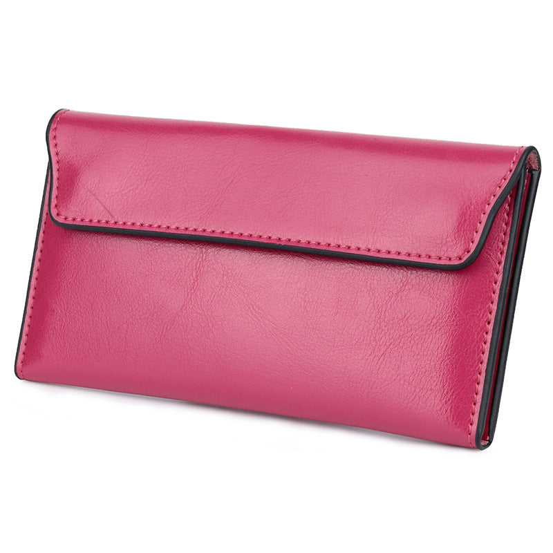 Women's Cowhide Large Capacity Fashion Simple Multifunctional Ladies Wallet