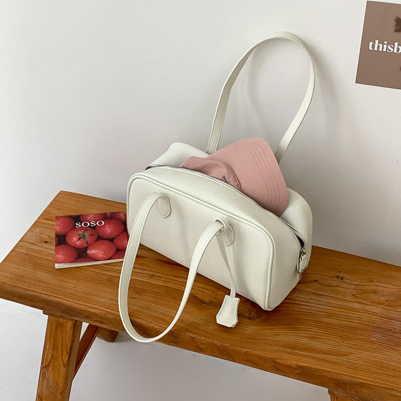 Women's Soft Leather Simple Boston High-grade Korean Style Bags