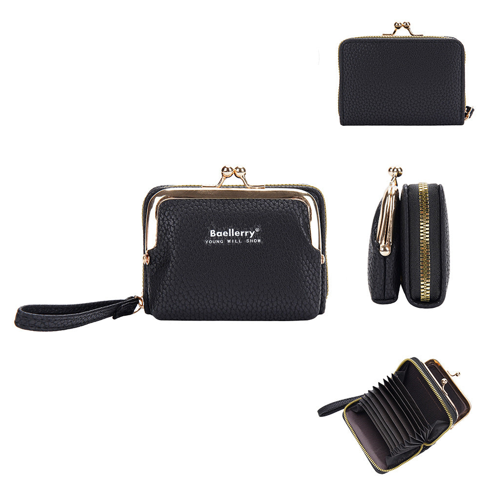 Women's Portable Zipper Expanding Mini Mouth Ladies Wallet