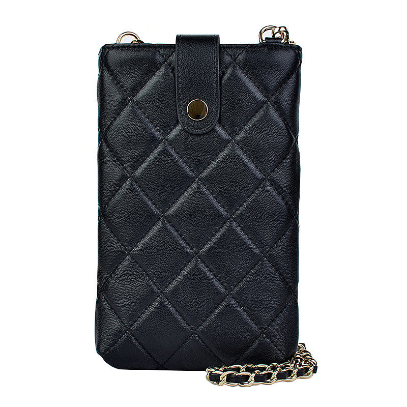 Women's Soft Sheepskin For Leather Vertical Diamond Crossbody Bags