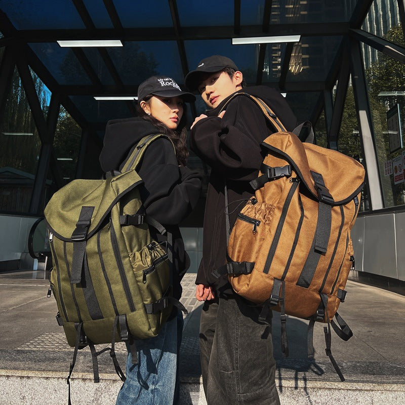 Women's & Men's & Solid Color Korean Versatile Junior High Large Backpacks