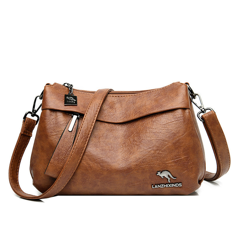 Women's Fashion Solid Color Soft Surface Large Crossbody Bags