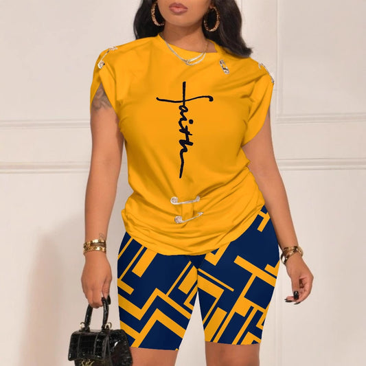 Summer Fashion Casual Design Pin Digital Suits