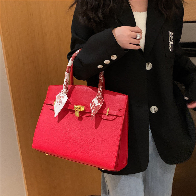 Women's Kelly Large Capacity Silk Scarf Popular Tote Bags