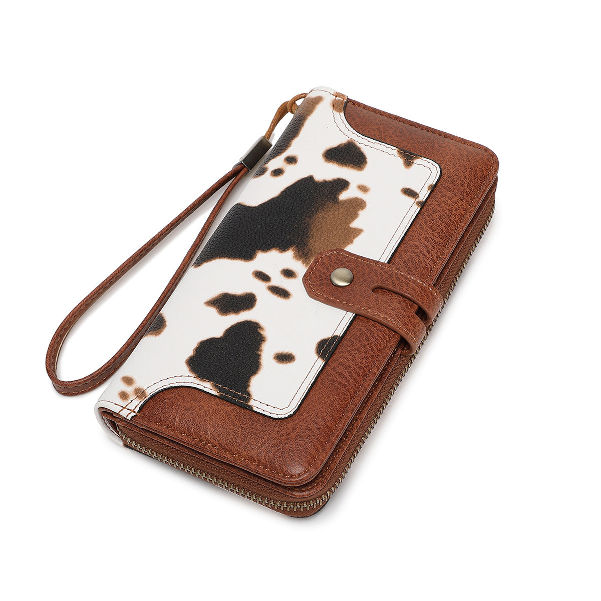 Women's Swiping Printing Contrast Color Retro Long Ladies Wallet