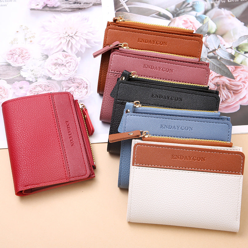 Women's Short Zip Versatile Abrasive Multiple Slots Ladies Wallet