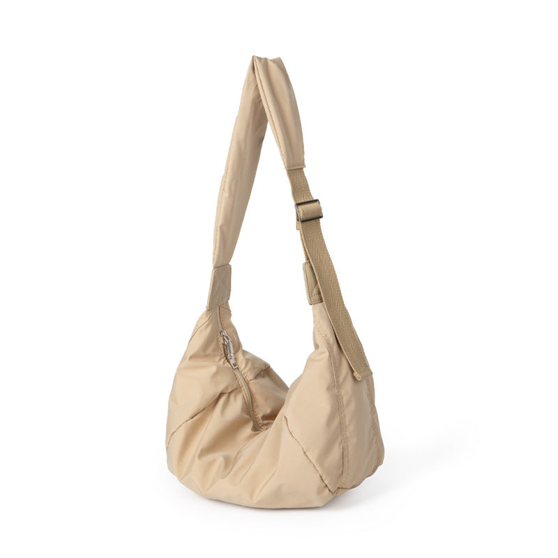 Capacity Nylon Cloth Texture Solid Color Shoulder Bags