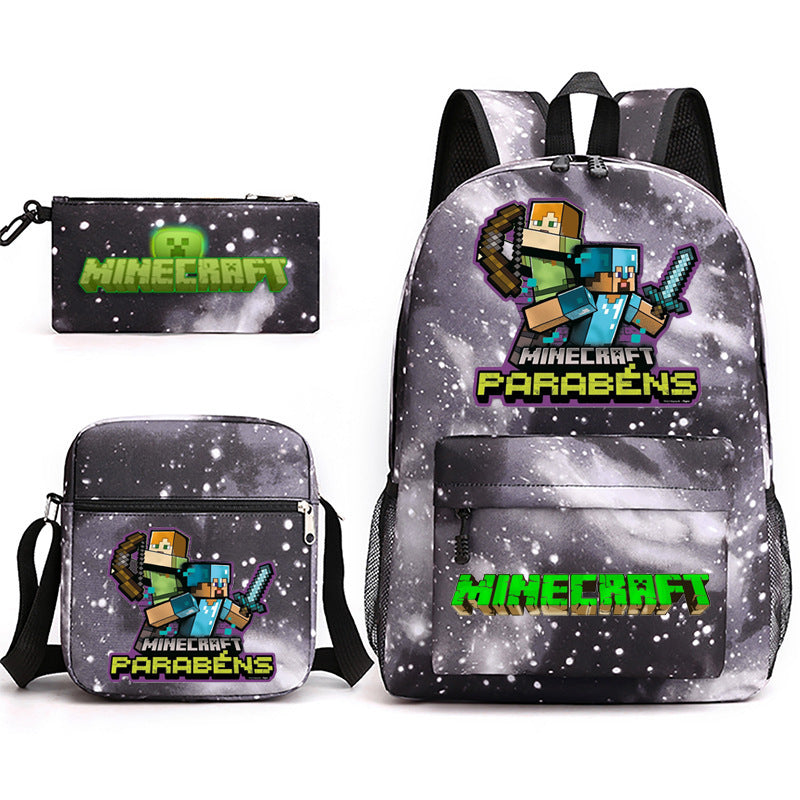 Hot Game My World Creeper Pencil Backpacks