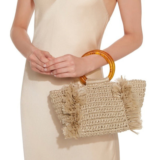 Women's Straw Tassel Woven Vacation Style Beach Shoulder Bags