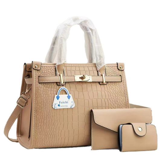 Women's Stone Pattern Mother Solid Color Trendy Small Square Bags