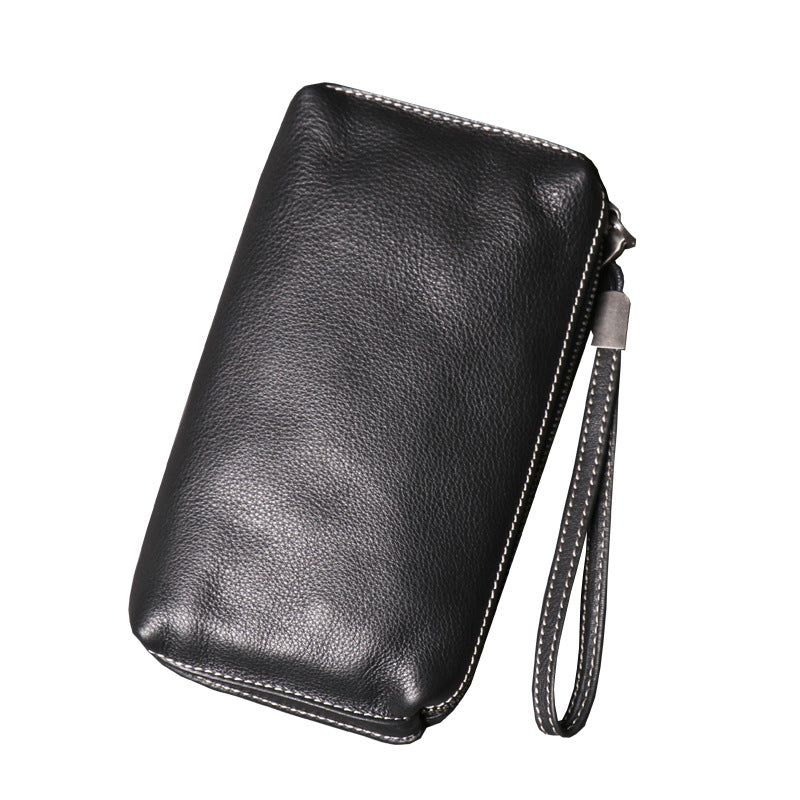 Women's & Men's & Genuine Leather Clutch Soft Long Men's Handbags