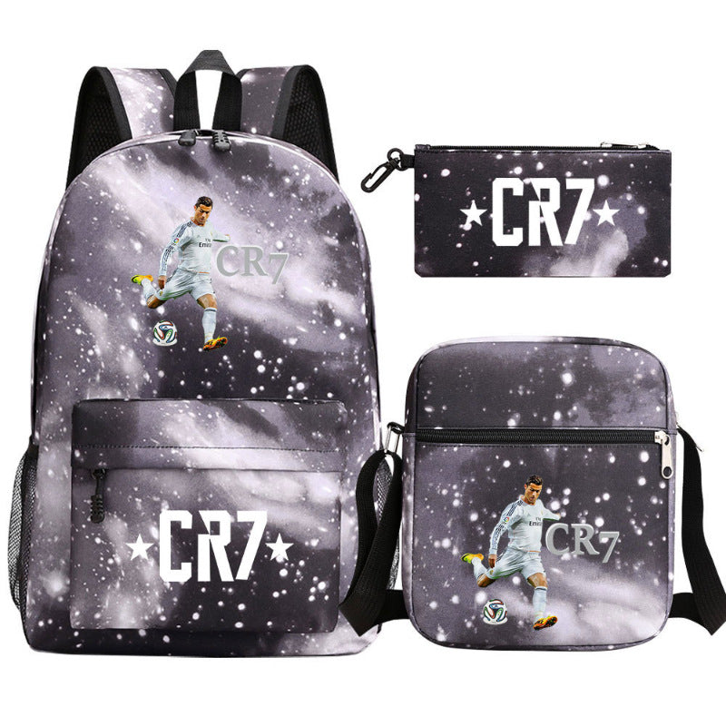 Women's & Men's & Football Star Junior Three-piece Suit Backpacks