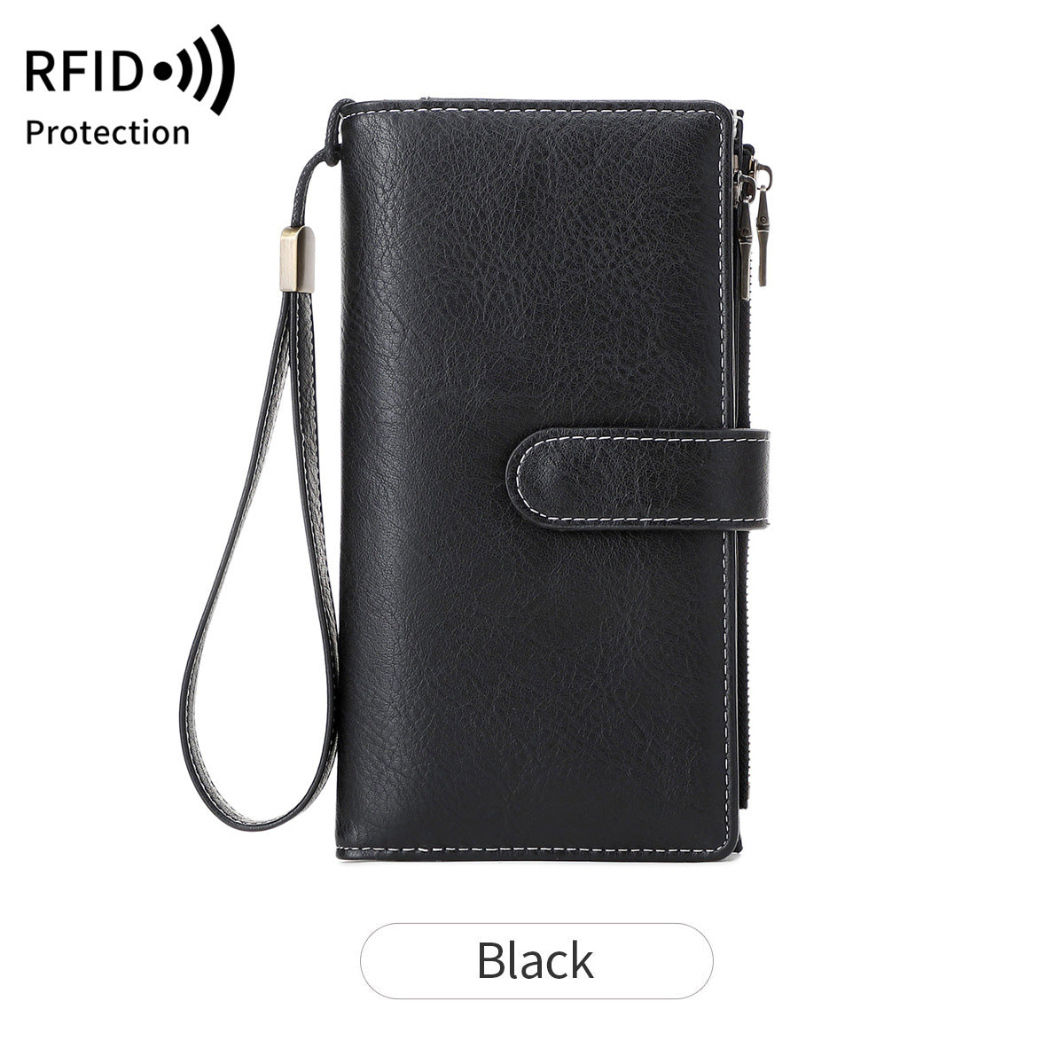 Long Retro Lady's Solid Color Portable Handbags