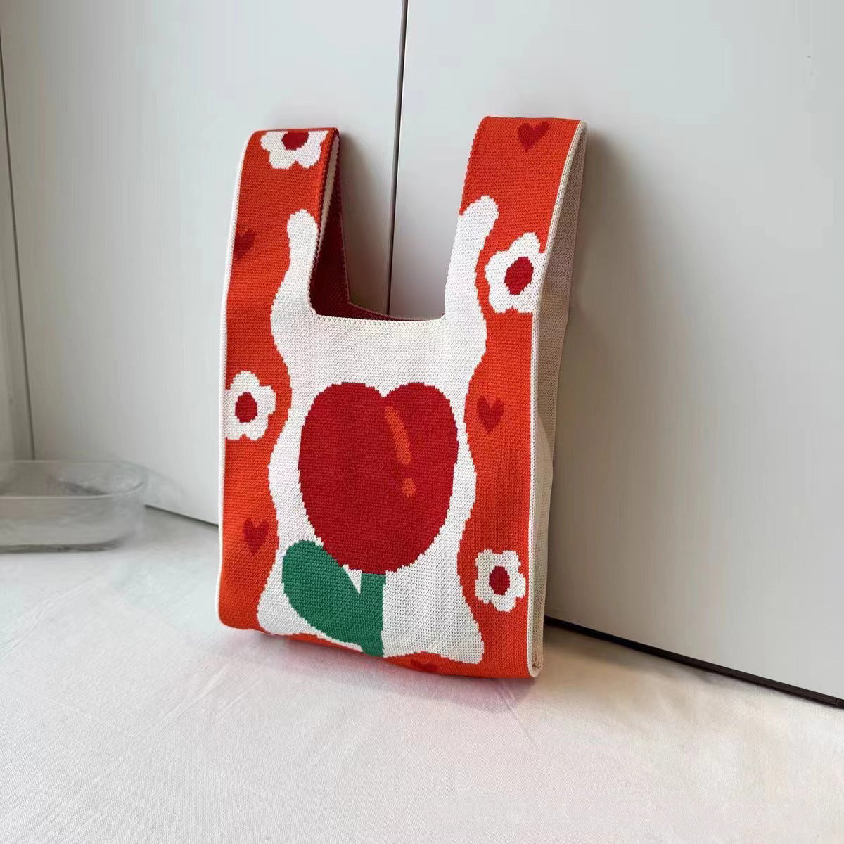 Fashion Style Knitted Hand Shopping Portable Women's Handbag