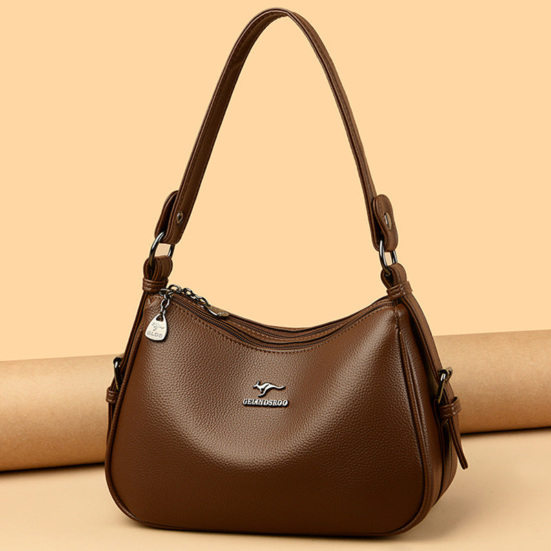 Women's Advanced Texture Soft Leather Underarm Large Capacity Commuter Bags