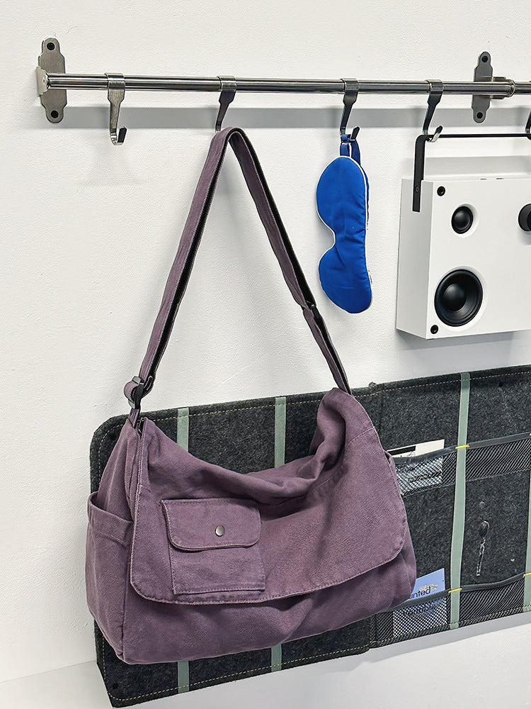 Women's & Men's Style Washed Canvas Idle Artistic College Women's Messenger Bag
