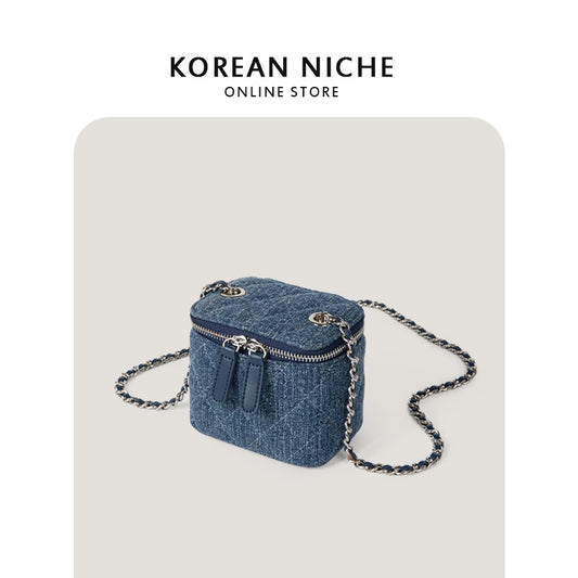 Women's Embroidery Thread Denim Chain Simple Crossbody Bags