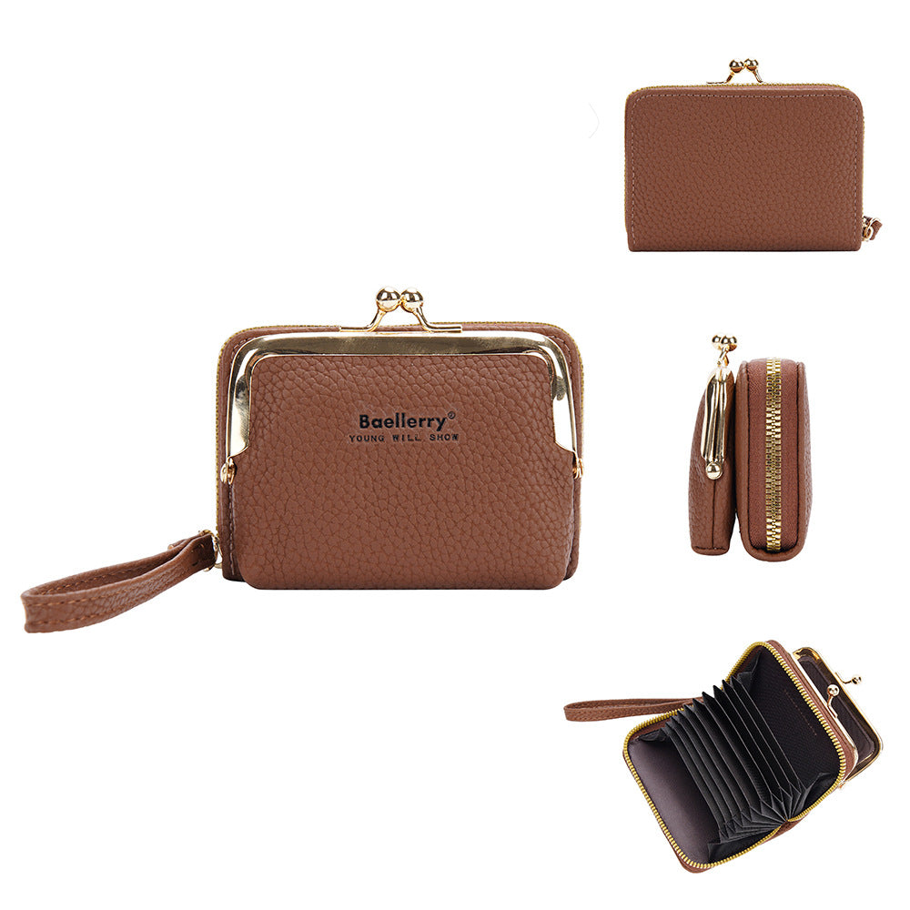 Women's Portable Zipper Expanding Mini Mouth Ladies Wallet