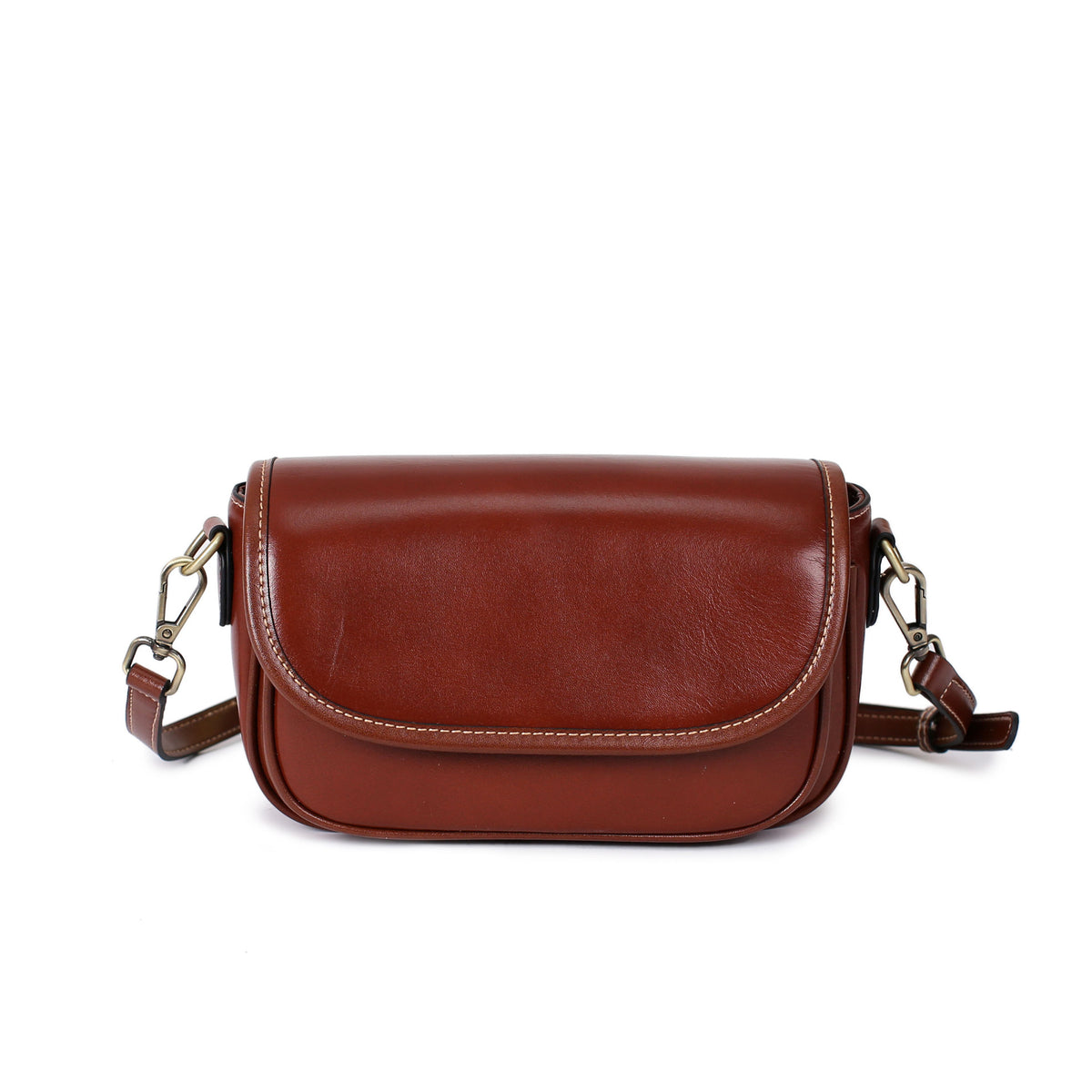 Women's Tanned Vintage First Layer Cowhide Shell Simple Women's Shoulder Bag
