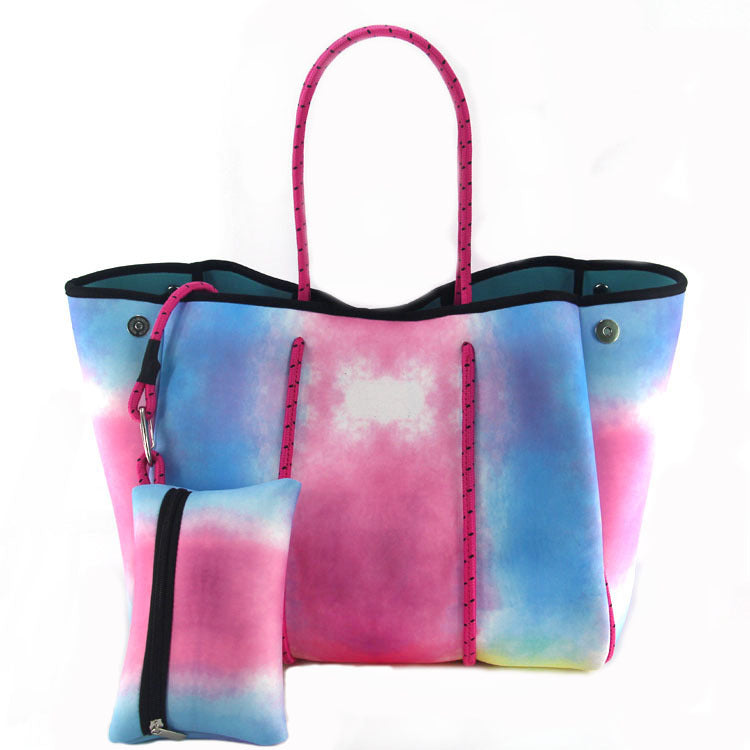 Leopard Print Printed Black Portable Beach Shoulder Bags