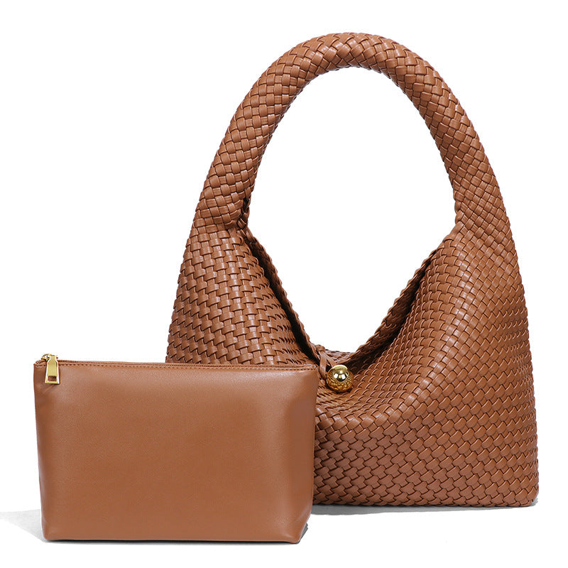 Women's Fashion Golden Ball Handmade Woven Texture Trendy Niche Bags