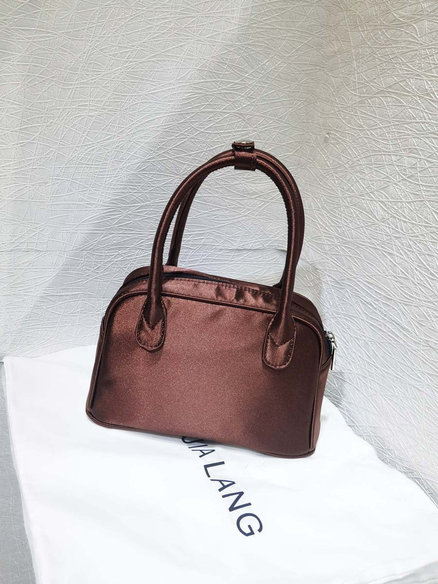 Niche Satin Pink Ballet Style Bowling Handbags